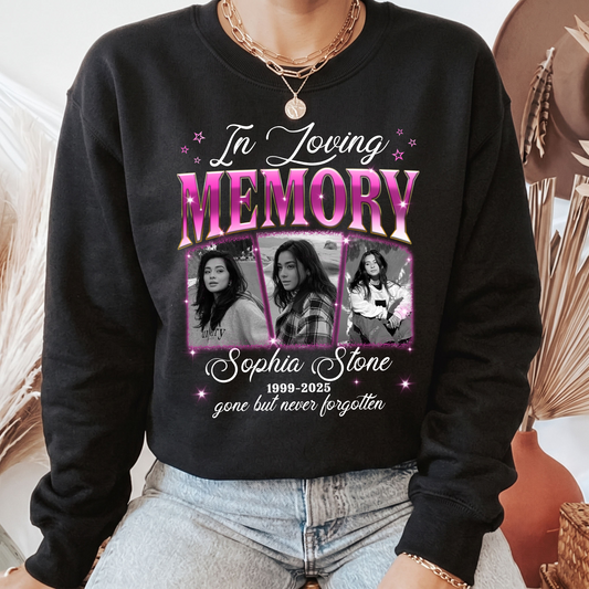 Personalized Photo Memorial In Loving Memory Sympathy Gift Loss Of Loved One Sweatshirt