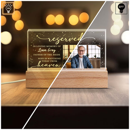 Personalized Memorial Photo Reserved in Loving Memory of Father of the Bride Acrylic Plaque LED Light Night