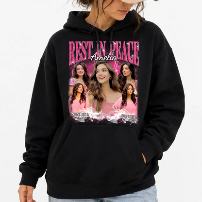 Personalized Photo Memorial Rest In Peace Sympathy Gift Loss Of Loved One Hoodie