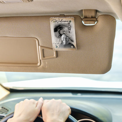 Personalized Photo Memorial Welcome Home, Safe In Arms Of Jesus Sympathy Gift Loss Loved One Acrylic Photo Car Visor Clip