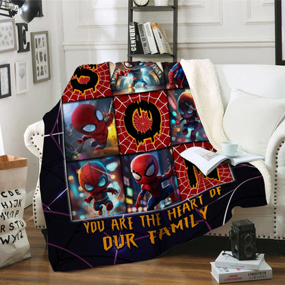 Personalized Son Spider Hero The Amazing You Are The Heart Of Our Family Blanket