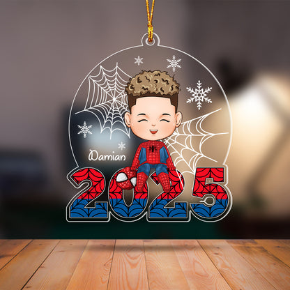 Personalized Spider Boy 2025 Superhero Boy Christmas Gift Acrylic Ornament