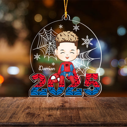 Personalized Spider Boy 2025 Superhero Boy Christmas Gift Acrylic Ornament