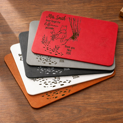 Personalized Teacher Gift Never Forget The Difference You Make Leather Charging Mat