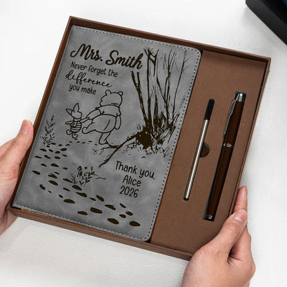 PersonalizedTeacher Gift Never Forget The Difference You Make Notebook Set
