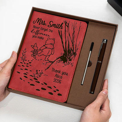 PersonalizedTeacher Gift Never Forget The Difference You Make Notebook Set