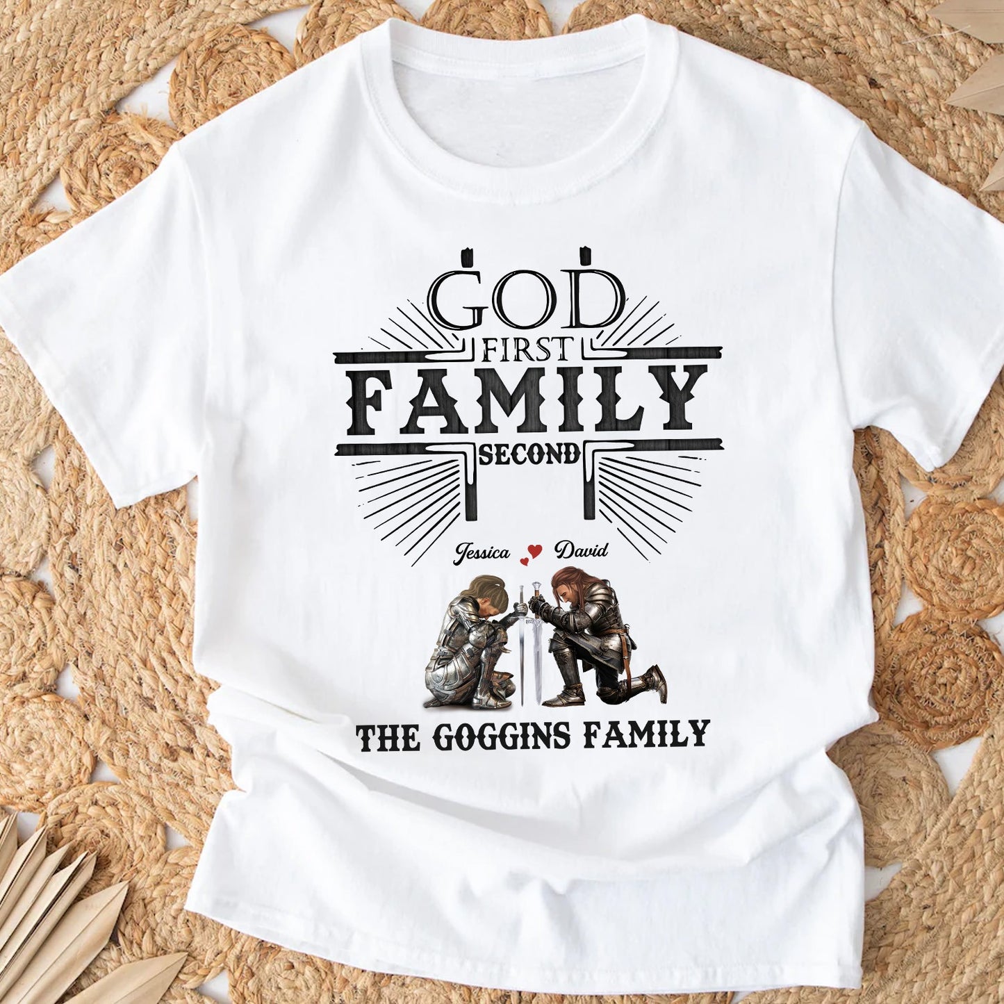 Personalized The Family Warrior God First Family Second T-Shirt