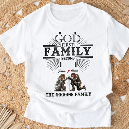 Personalized The Family Warrior God First Family Second T-Shirt