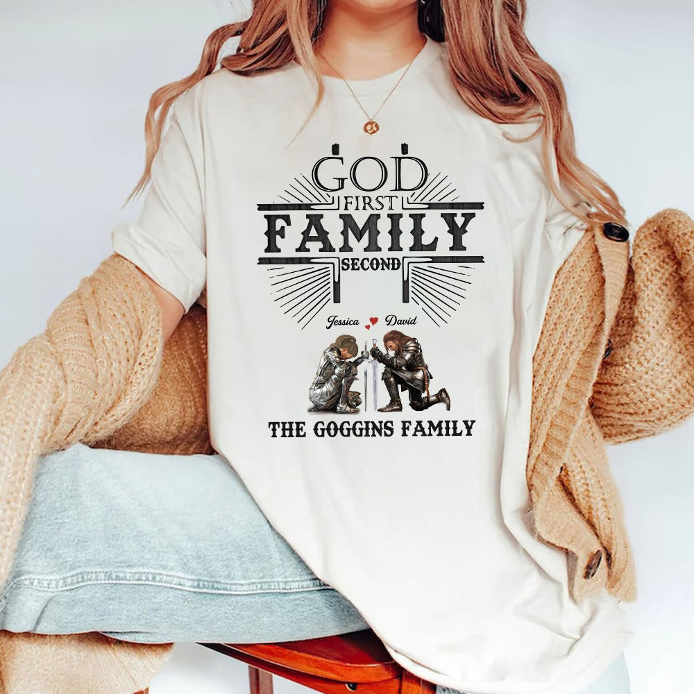 Personalized The Family Warrior God First Family Second T-Shirt