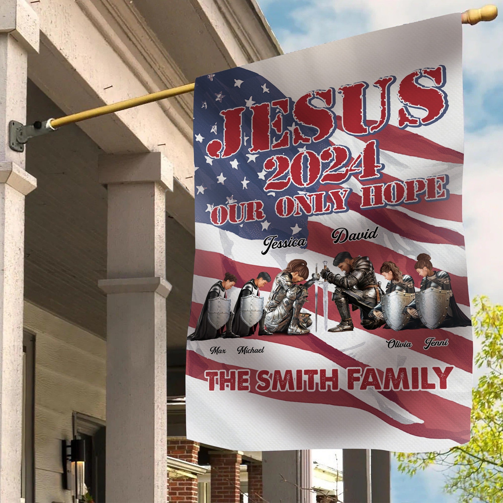 Personalized The Family Warrior Jesus 2024 Our Only Hope Flag