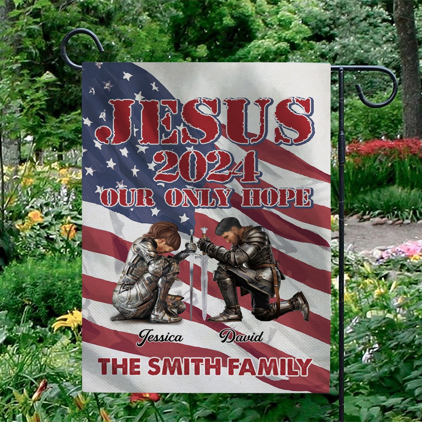 Personalized The Family Warrior Jesus 2024 Our Only Hope Flag