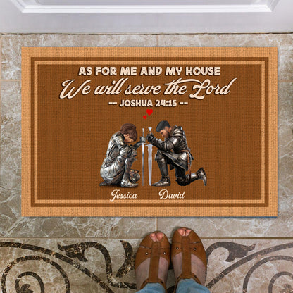 Personalized The Family Warrior Of God As For Me And My House We Will Serve The Lord Joshua 24:15 Doormat