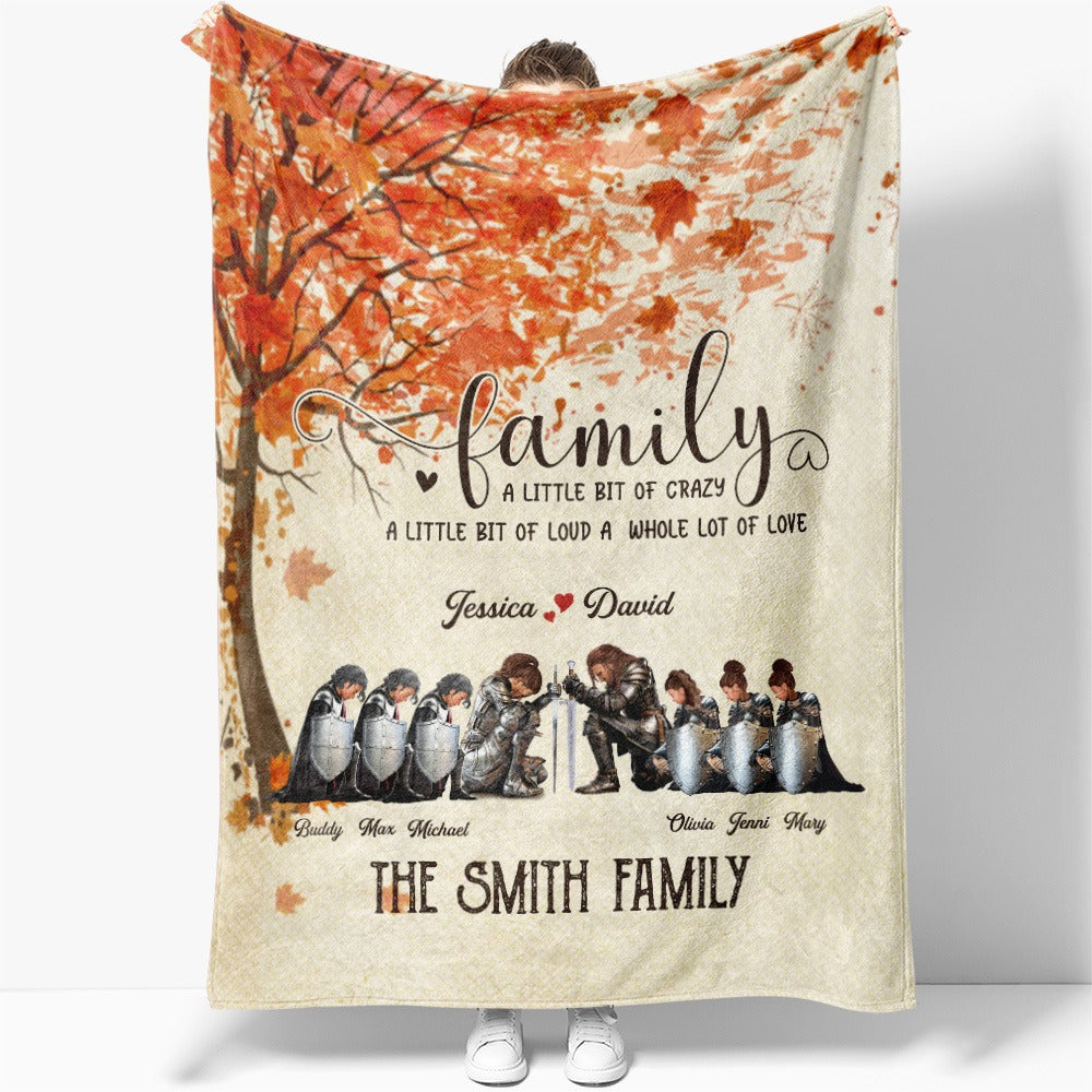 Personalized The Family Warrior Of God Family A Little Bit Of Crazy A Little Bit Of Loud And A Whole Lot Of Love Blanket
