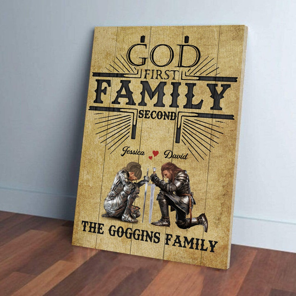 Personalized The Family Warrior God First Family Second Poster Canvas