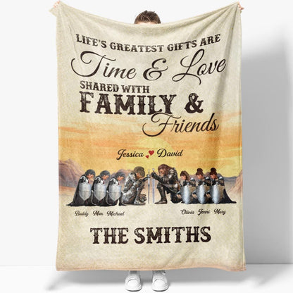 Personalized The Family Warrior Of God Life's Greatest Gifts Are Time And Love Shared With Family And Friends Blanket