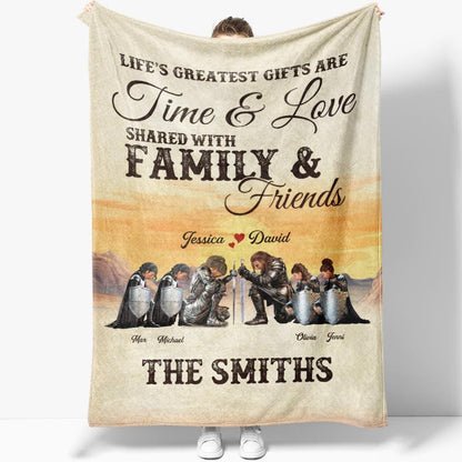 Personalized The Family Warrior Of God Life's Greatest Gifts Are Time And Love Shared With Family And Friends Blanket