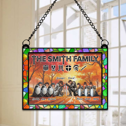 Personalized The Family Warrior Of God Put On The Full Armor Of God Ephesians 6:10 Hanging Suncatcher Ornament