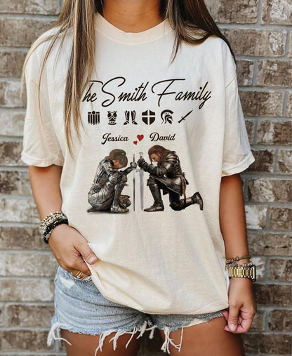 Personalized The Family Warrior Of God Put On The Full Armor Of God Ephesians 6:10 T-Shirt