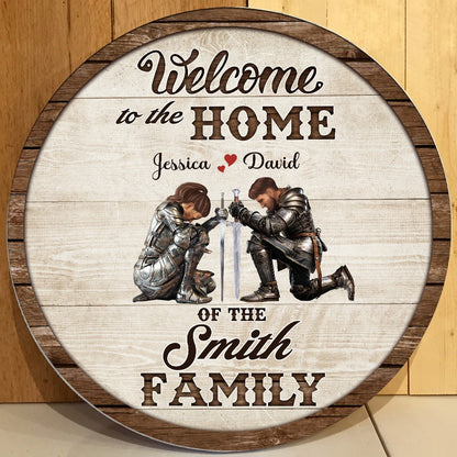 Personalized The Family Warrior Of God Welcome To The Home Wood Sign