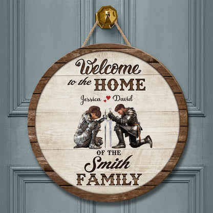 Personalized The Family Warrior Of God Welcome To The Home Wood Sign