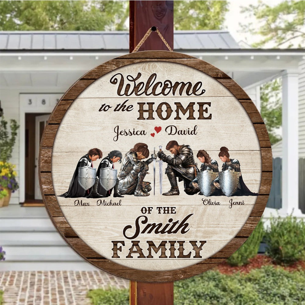 Personalized The Family Warrior Of God Welcome To The Home Wood Sign