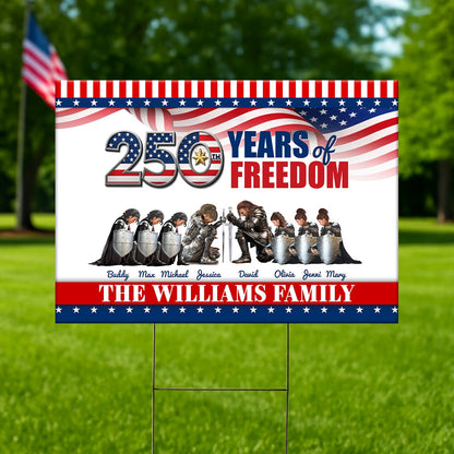 Personalized Family Warrior of God America 250th Anniversary Yard Sign