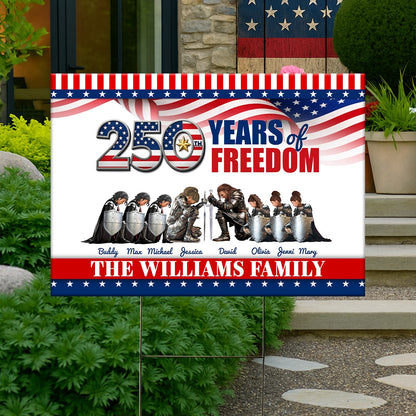 Personalized Family Warrior of God America 250th Anniversary Yard Sign