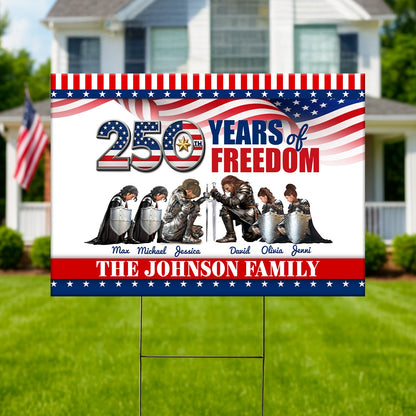 Personalized Family Warrior of God America 250th Anniversary Yard Sign