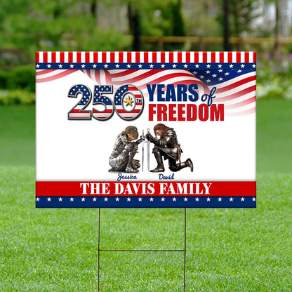 Personalized Family Warrior of God America 250th Anniversary Yard Sign