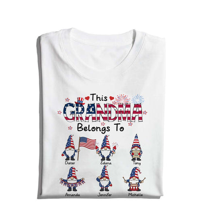 Personalized This Grandma Belongs To Patriotic Gnome America 250th Anniversary T-Shirt