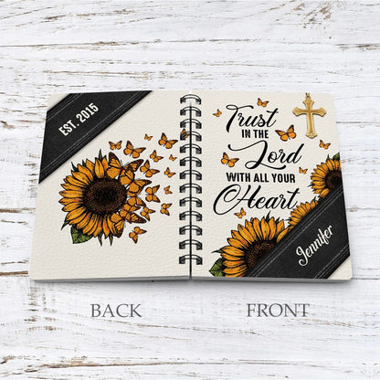 Personalized Trust In The Lord With All Your Heart Est Spiral Journal