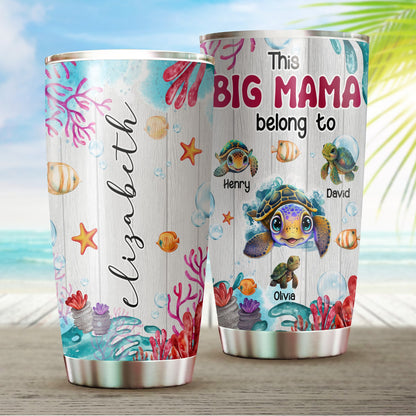 Personalized Turtle Mom Grandma This Grandma Belongs To Funny Kids Tumbler