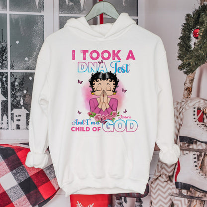 Personalized Vintage Girl, I Took A DNA Test And I Am A Child Of God Hoodie
