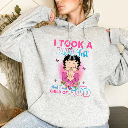 Personalized Vintage Girl, I Took A DNA Test And I Am A Child Of God Hoodie