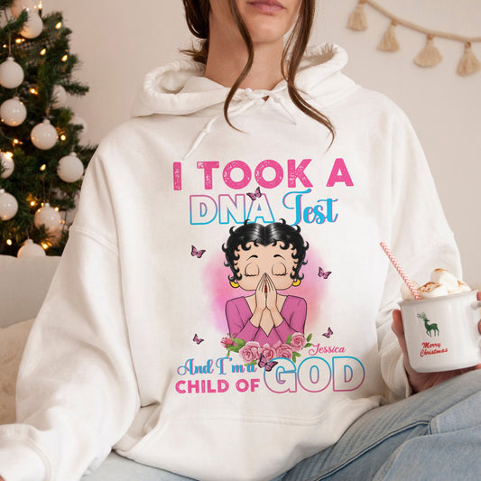Personalized Vintage Girl, I Took A DNA Test And I Am A Child Of God Hoodie