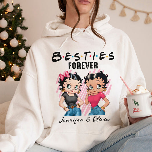 Personalized Vintage Girl, To My Best Friend Besties Forever Hoodie