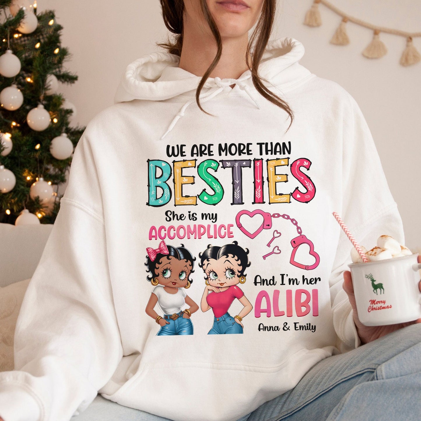 Personalized Vintage Girl, We Are More Than Besties She Is My Accomplice Hoodie
