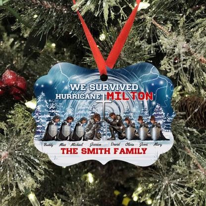 Personalized The Family Warrior We Survived Hurricane Milton Aluminum Ornament