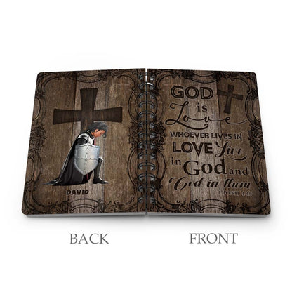 Personalized Warrior God Is Love Whoever Lives In Love Lives In God And God In Them-1John 4:16 Spiral Journal