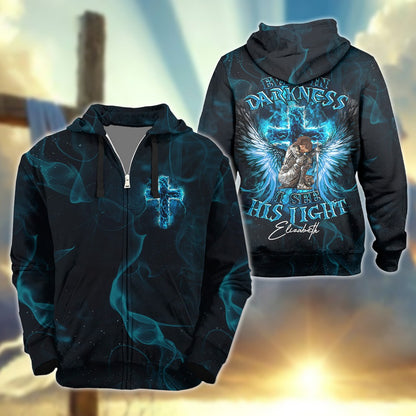 Personalized Warrior Of God Even In Darkness I See His Light 3D All Over Print T-Shirt And Hoodie