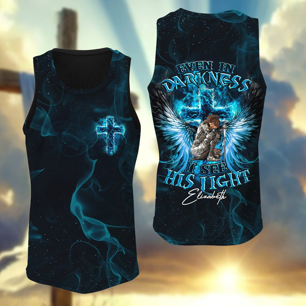 Personalized Warrior Of God Even In Darkness I See His Light 3D All Over Print T-Shirt And Hoodie