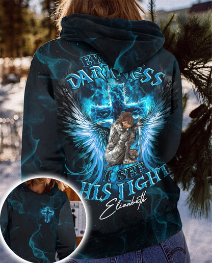 Personalized Warrior Of God Even In Darkness I See His Light 3D All Over Print T-Shirt And Hoodie