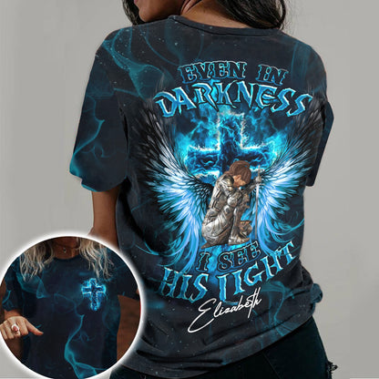 Personalized Warrior Of God Even In Darkness I See His Light 3D All Over Print T-Shirt And Hoodie