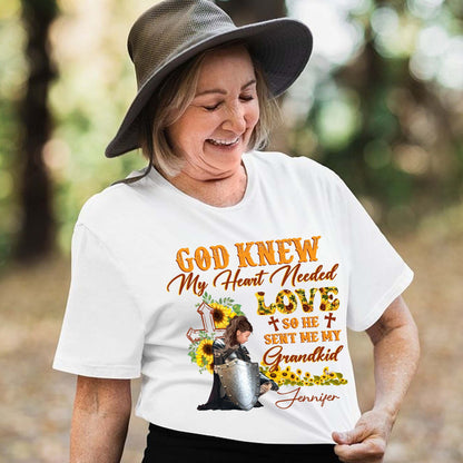 Personalized Warrior Of God God Knew My Heart Needed Love So He Sent Me My Grandkid T-Shirt