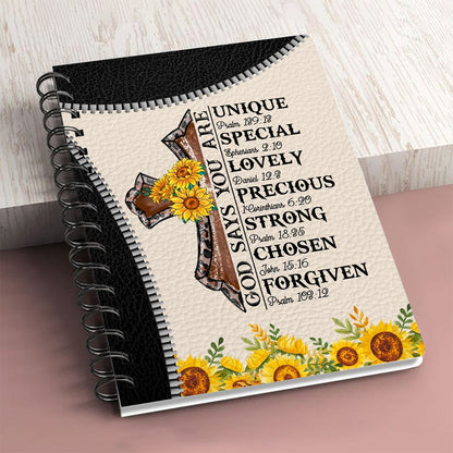 Personalized Warrior Of God God Says You Are Unique Special Lovely Precious Spiral Journal