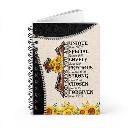 Personalized Warrior Of God God Says You Are Unique Special Lovely Precious Spiral Journal