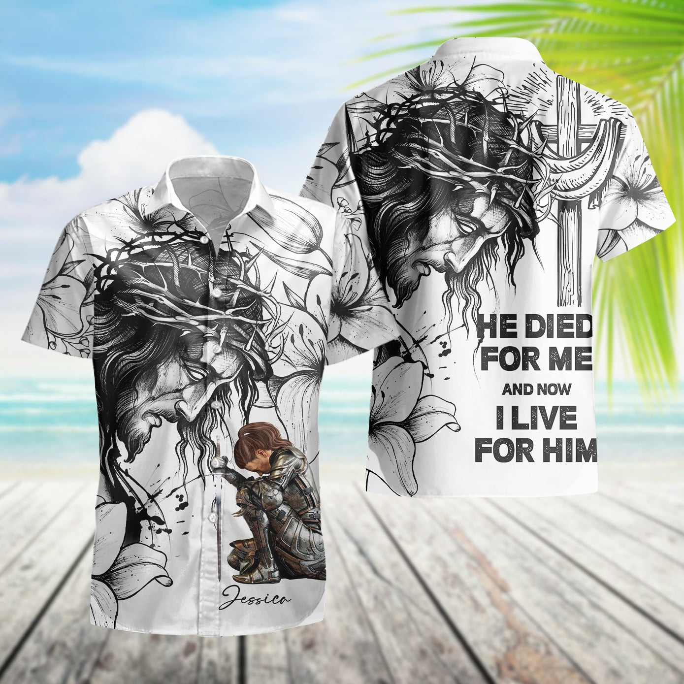Personalized Warrior Of God He Died For Me I Live for Him Hawaiian Shirt