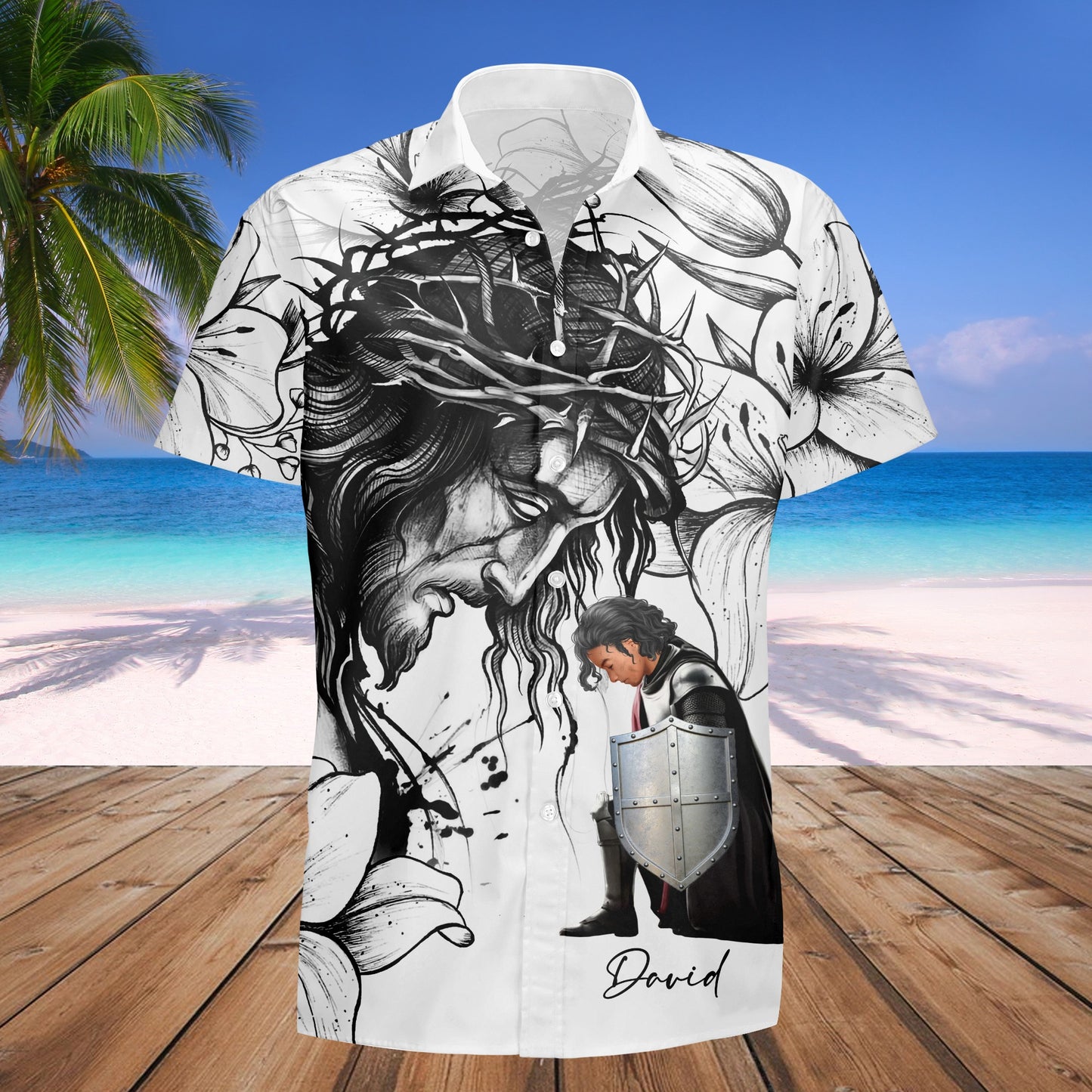 Personalized Warrior Of God He Died For Me I Live for Him Hawaiian Shirt