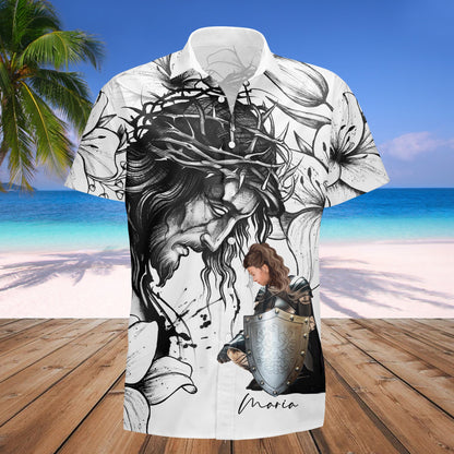 Personalized Warrior Of God He Died For Me I Live for Him Hawaiian Shirt