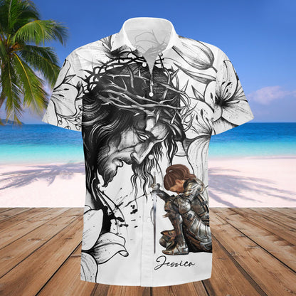 Personalized Warrior Of God He Died For Me I Live for Him Hawaiian Shirt